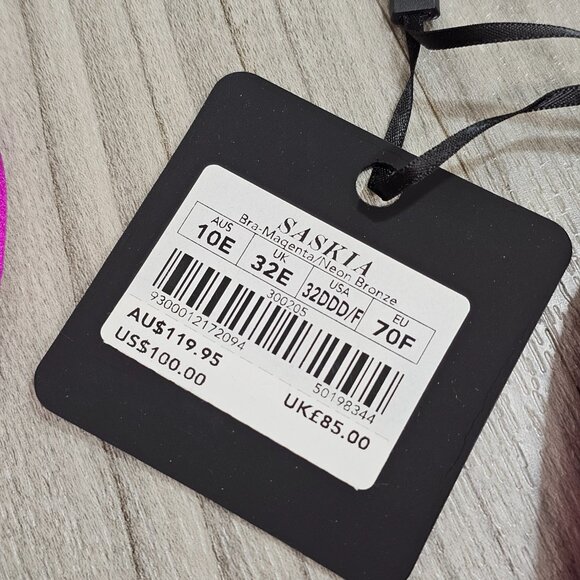 Honey Birdette Saskia Magenta Sheer Mesh Bra Size 32DDD/F - Picture 3 of 6